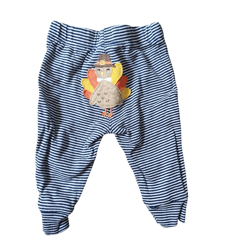 Carter's Turkey Thanksgiving Striped Pants (Pants only) Size 3 months